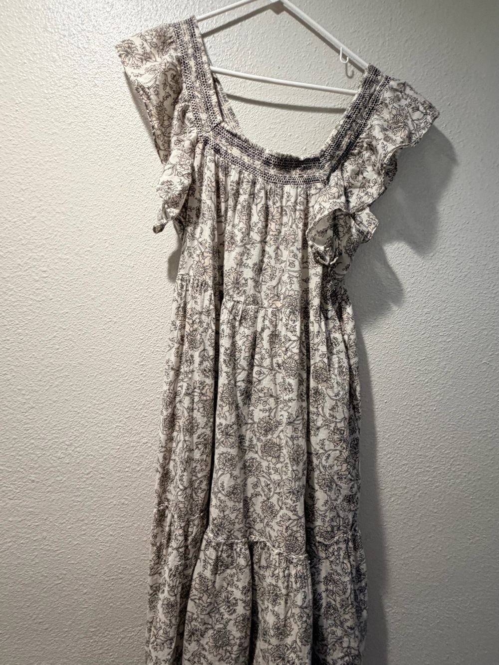 Free People Cream Floral Ruffle Maxi Dress - Picture 4 of 6